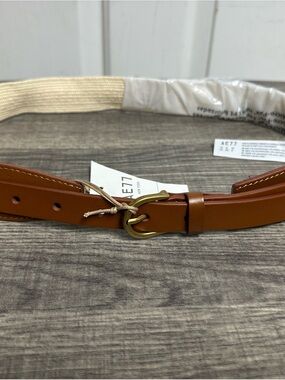 American Eagle Outfitters Brown Leather Belt with Brass Buckle